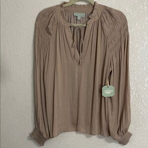 Women's Tan Blouse by KYEGRASS